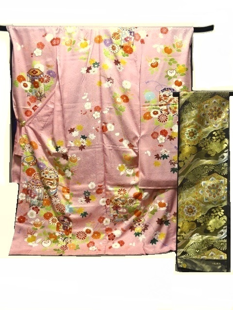 千總振袖ピンク色と川島織物振袖帯セットが相場より50万円安い | 着物 